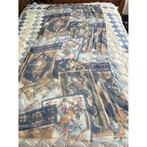 2‎ Chic Large Scarf Cottagecore Royal Floral Fringe - Picture 16 of 16